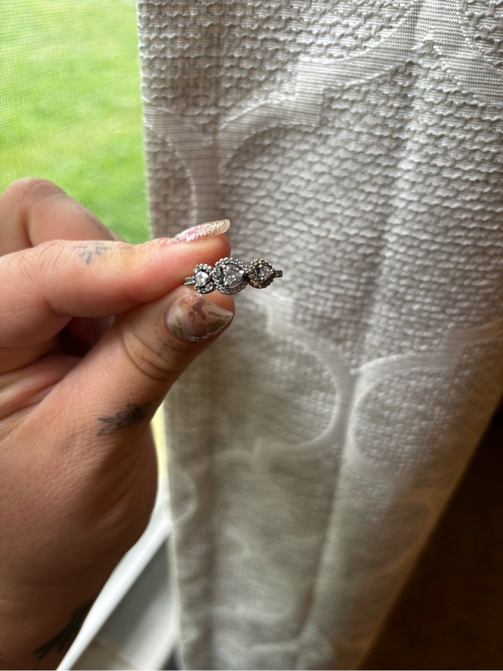 Pandora 3 heart size 8 ring - Picture 4 of 4